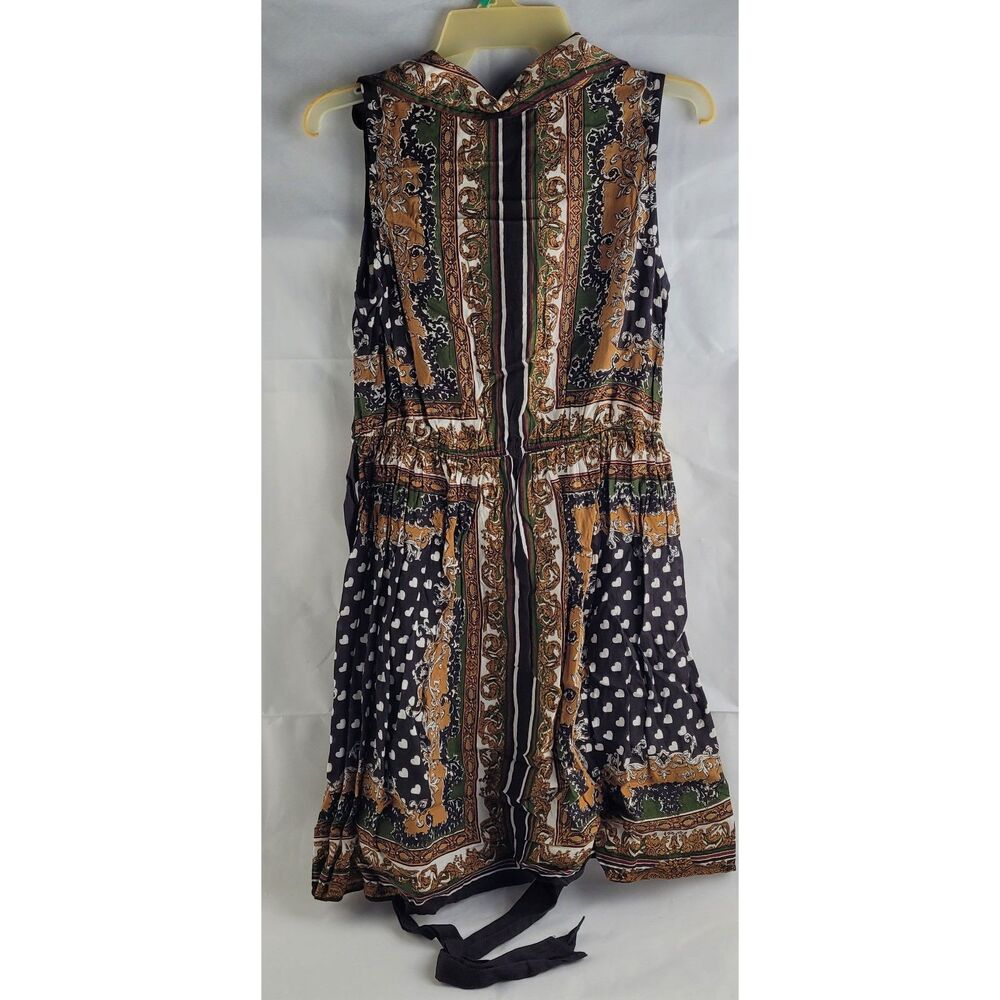 Sapogee Sleeveless Button Down Baroque Paisley Style Dress Sz S
